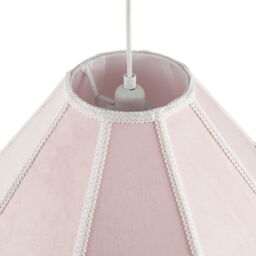 Happy Homewares Traditional Victorian Empire Soft Velvet Lamp Shade with Lengthy Tassels in Pink - Size: 16 inches - thumbnail 4