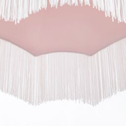Happy Homewares Traditional Victorian Empire Soft Velvet Lamp Shade with Lengthy Tassels in Pink - Size: 16 inches - thumbnail 3