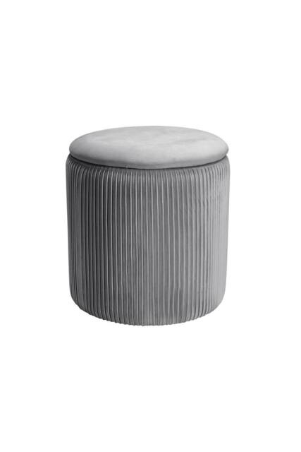 Garden Sanctuary Modern Pleated Storage Ottoman in Grey - image 1