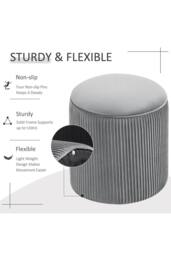 Garden Sanctuary Modern Pleated Storage Ottoman in Grey - thumbnail 6