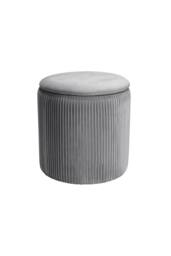 Garden Sanctuary Modern Pleated Storage Ottoman in Grey