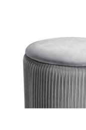 Garden Sanctuary Modern Pleated Storage Ottoman in Grey - thumbnail 7