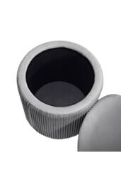 Garden Sanctuary Modern Pleated Storage Ottoman in Grey - thumbnail 9