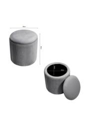 Garden Sanctuary Modern Pleated Storage Ottoman in Grey - thumbnail 4