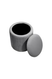 Garden Sanctuary Modern Pleated Storage Ottoman in Grey - thumbnail 3