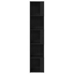 Berkfield Home Stylish Corner Cabinet in Black Oak ‚Äì 33x33x164.5 cm Made of En - thumbnail 6