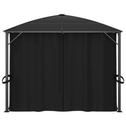 Berkfield Home Gazebo with Curtains 400x300x265 cm Anthracite in Black - Size: 400 x 300 x 265 cm - thumbnail 7