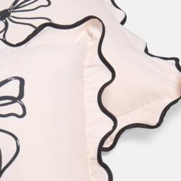OHS 2 x Bow Frill Garden Cushion Covers Outdoor Water Resistant in Cream - Size: 45 cm x 45 cm - thumbnail 4