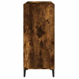 Berkfield Home Record Cabinet Smoked Oak 84.5x38x89 cm Engineered Wood in Brown - thumbnail 6