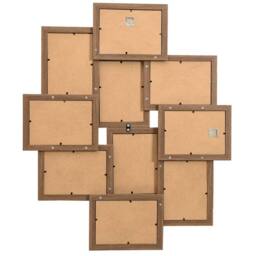 Berkfield Home Collage Photo Frame for 10x(13x18 cm) Picture Light Brown MDF - Size: 13x18 cm - thumbnail 3