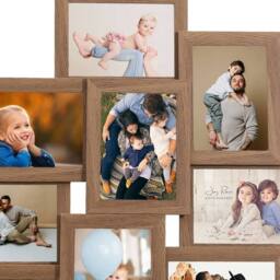 Berkfield Home Collage Photo Frame for 10x(13x18 cm) Picture Light Brown MDF - Size: 13x18 cm - thumbnail 4