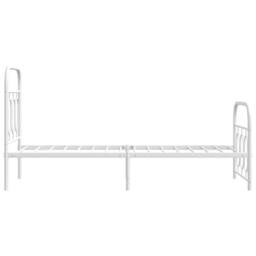 Berkfield Home Metal Bed Frame without Mattress with Footboard White 75x190cm - Size: 75x190 cm - thumbnail 5
