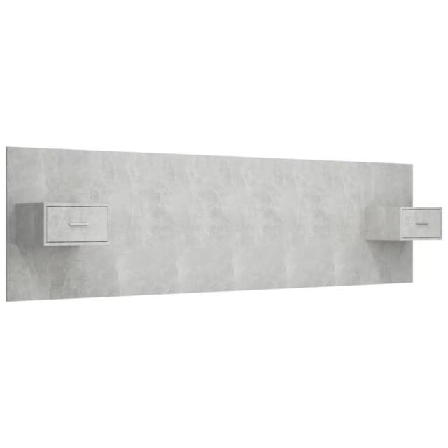 Berkfield Home Bed Headboard with Cabinets Concrete Grey Engineered Wood - image 1