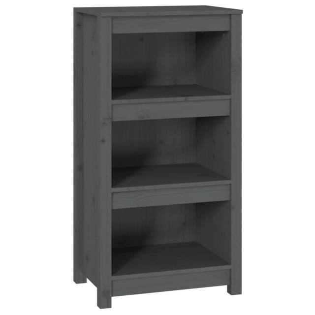 Berkfield Home Book Cabinet Grey 50x35x97 cm Solid Wood Pine - Size: 50 x 35 x 97 cm - image 1