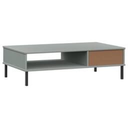 Berkfield Home Beautiful Coffee Table with Metal Legs Grey Solid Wood Pine OSLO - thumbnail 7