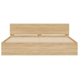 Berkfield Home Bed Frame without Mattress Sonoma Oak 180x200 cm Super King in Brown - thumbnail 5