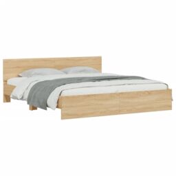 Berkfield Home Bed Frame without Mattress Sonoma Oak 180x200 cm Super King in Brown - thumbnail 3