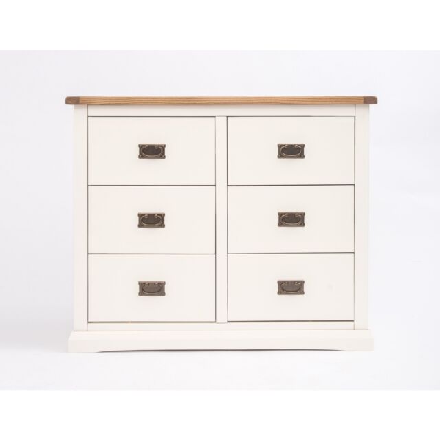 Cabinet Bits Cosenza 6 Drawer Chest of Drawers Bras Drop Handle in Off-White - image 1