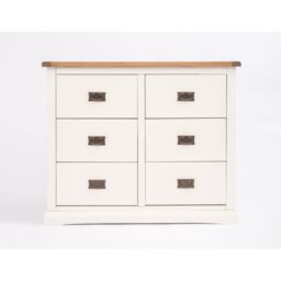 Cabinet Bits Cosenza 6 Drawer Chest of Drawers Bras Drop Handle in Off-White - thumbnail 1