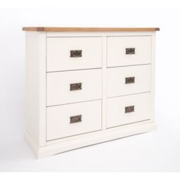 Cabinet Bits Cosenza 6 Drawer Chest of Drawers Bras Drop Handle in Off-White - thumbnail 3