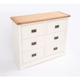 Cabinet Bits Cosenza 6 Drawer Chest of Drawers Bras Drop Handle in Off-White - thumbnail 4