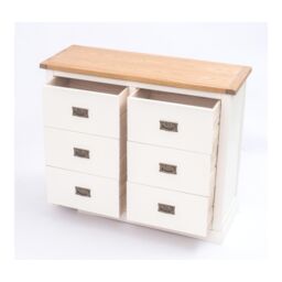 Cabinet Bits Cosenza 6 Drawer Chest of Drawers Bras Drop Handle in Off-White - thumbnail 5