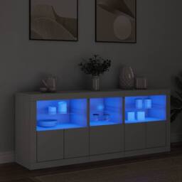Berkfield Home Sideboard with LED Lights White 162x37x67 cm - Size: 162 x 37 x 67 cm - thumbnail 2