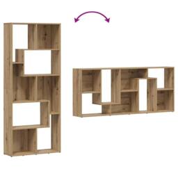 Berkfield Home Modern Bookcase Artisan Oak 67x24x161 cm Engineered Wood in Brown - Size: 67 x 24 x 161 cm - thumbnail 8