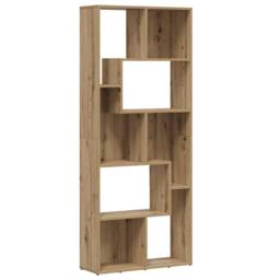Berkfield Home Modern Bookcase Artisan Oak 67x24x161 cm Engineered Wood in Brown - Size: 67 x 24 x 161 cm - thumbnail 3