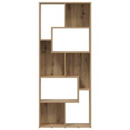 Berkfield Home Modern Bookcase Artisan Oak 67x24x161 cm Engineered Wood in Brown - Size: 67 x 24 x 161 cm - thumbnail 5