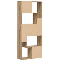 Berkfield Home Modern Bookcase Artisan Oak 67x24x161 cm Engineered Wood in Brown - Size: 67 x 24 x 161 cm - thumbnail 7