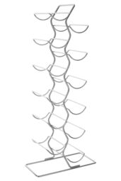 Orsina 12 Bottle Chrome Wine Rack, Stylish & Durable Metal Rack For Storing Wine Bottles, Sleek Chrome Finish in Silver - thumbnail 2