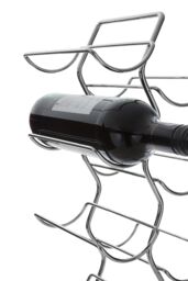 Orsina 12 Bottle Chrome Wine Rack, Stylish & Durable Metal Rack For Storing Wine Bottles, Sleek Chrome Finish in Silver - thumbnail 3