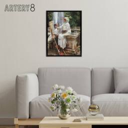 "Artery8 The Fountain Villa Torlonia Sargent Framed Canvas Wall Art Print - Size: W12"" x H16""" - thumbnail 3