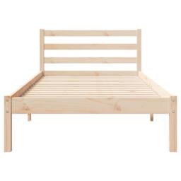Berkfield Home Bed Frame with Headboard 90x220 cm Solid Wood Pine in Light Tan - thumbnail 5