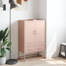 Berkfield Home Highboard Pink 68x39x111.5 cm Steel - thumbnail 3