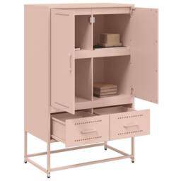 Berkfield Home Highboard Pink 68x39x111.5 cm Steel - thumbnail 4