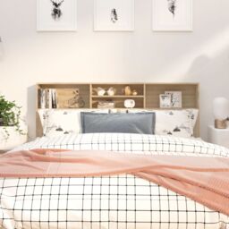 Berkfield Home Headboard Cabinet Sonoma Oak 180x19x103.5 cm in Brown