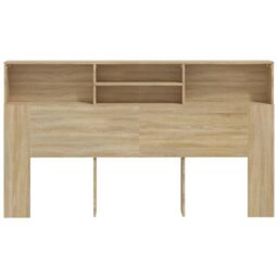 Berkfield Home Headboard Cabinet Sonoma Oak 180x19x103.5 cm in Brown - thumbnail 3