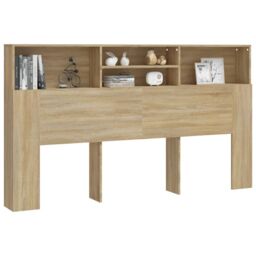 Berkfield Home Headboard Cabinet Sonoma Oak 180x19x103.5 cm in Brown - thumbnail 5