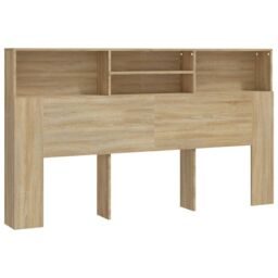 Berkfield Home Headboard Cabinet Sonoma Oak 180x19x103.5 cm in Brown - thumbnail 2