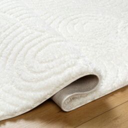 Livabliss Nomadic-Shaggy Ivory Modern Graphic Soft Plush Pile Living Bedroom Rug in Light Beige - Size: 160 cm x 215 cm - thumbnail 4