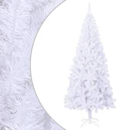 Berkfield Home Dense Artificial Christmas Tree with Steel Stand 210 cm 910 Branches in White - thumbnail 2