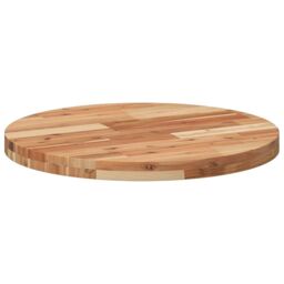 Berkfield Home Table Top Round √ò60x4 cm Solid Wood Acacia in Brown - Size: 60x4 cm - thumbnail 5