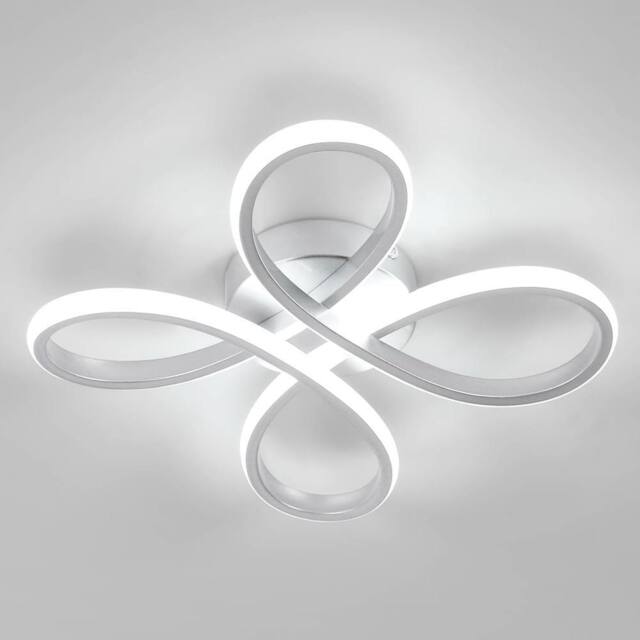 Goeco Modern LED Ceiling Light 30W Creative Flower Shape Silver 30cm 6500K - image 1