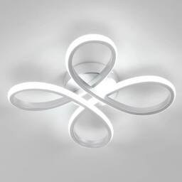 Goeco Modern LED Ceiling Light 30W Creative Flower Shape Silver 30cm 6500K