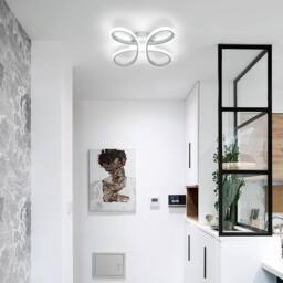 Goeco Modern LED Ceiling Light 30W Creative Flower Shape Silver 30cm 6500K - thumbnail 4