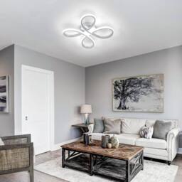 Goeco Modern LED Ceiling Light 30W Creative Flower Shape Silver 30cm 6500K - thumbnail 3