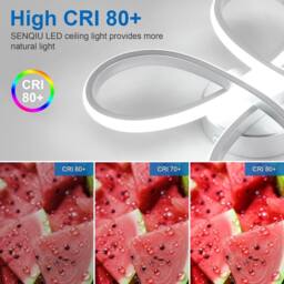 Goeco Modern LED Ceiling Light 30W Creative Flower Shape Silver 30cm 6500K - thumbnail 7