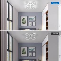 Goeco Modern LED Ceiling Light 30W Creative Flower Shape Silver 30cm 6500K - thumbnail 8